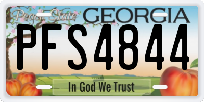 GA license plate PFS4844