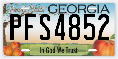 GA license plate PFS4852