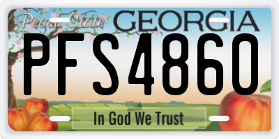 GA license plate PFS4860