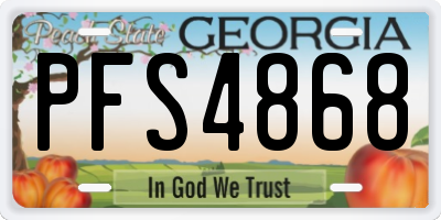 GA license plate PFS4868
