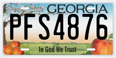 GA license plate PFS4876