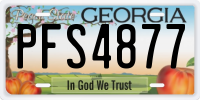 GA license plate PFS4877