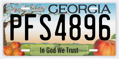 GA license plate PFS4896