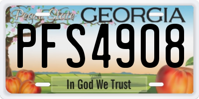GA license plate PFS4908