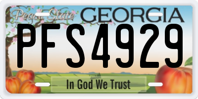 GA license plate PFS4929