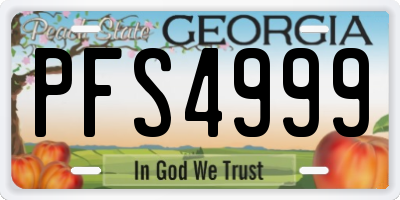 GA license plate PFS4999