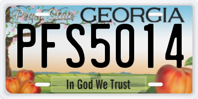 GA license plate PFS5014