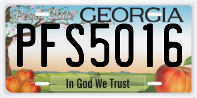GA license plate PFS5016