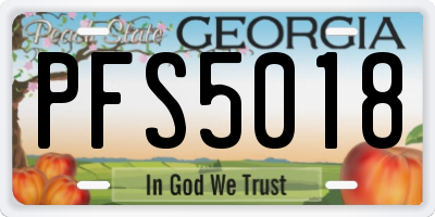 GA license plate PFS5018