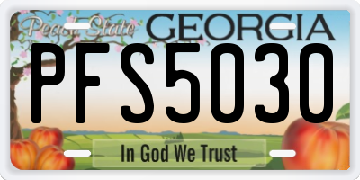 GA license plate PFS5030