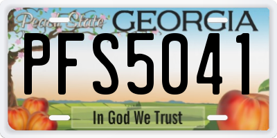 GA license plate PFS5041