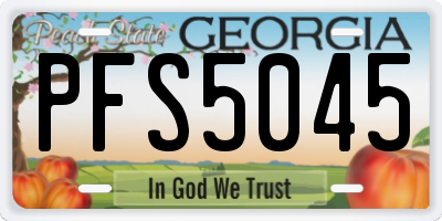 GA license plate PFS5045