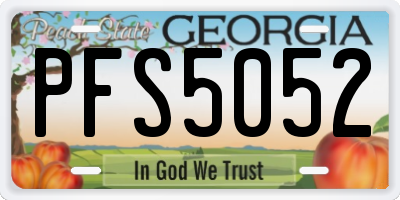GA license plate PFS5052