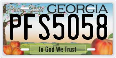 GA license plate PFS5058