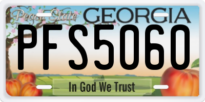 GA license plate PFS5060