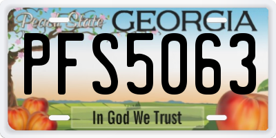 GA license plate PFS5063