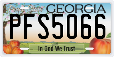 GA license plate PFS5066