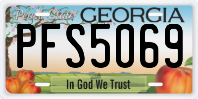 GA license plate PFS5069