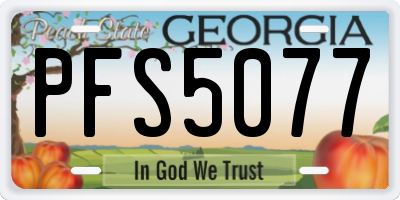 GA license plate PFS5077