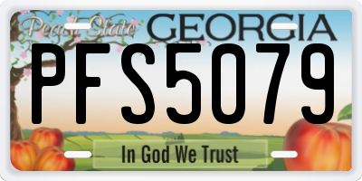 GA license plate PFS5079