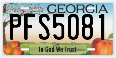 GA license plate PFS5081