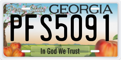 GA license plate PFS5091