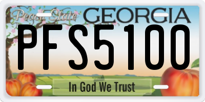 GA license plate PFS5100