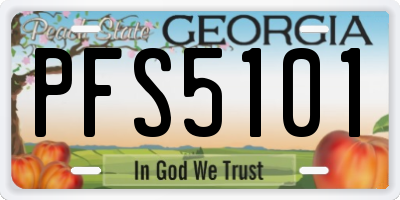 GA license plate PFS5101