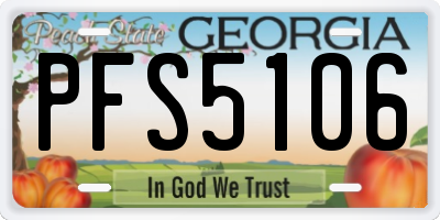 GA license plate PFS5106