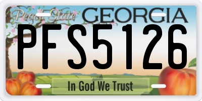 GA license plate PFS5126