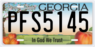 GA license plate PFS5145