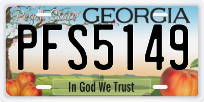 GA license plate PFS5149