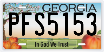 GA license plate PFS5153