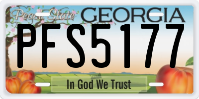GA license plate PFS5177