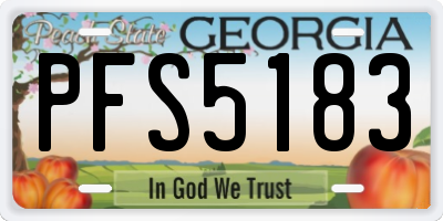 GA license plate PFS5183