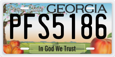 GA license plate PFS5186