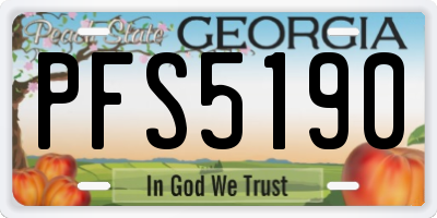 GA license plate PFS5190