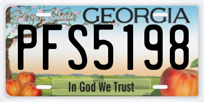 GA license plate PFS5198