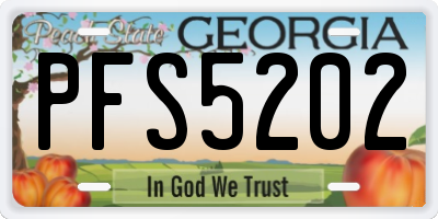 GA license plate PFS5202