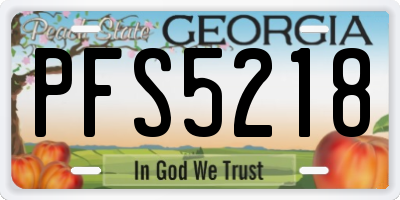 GA license plate PFS5218