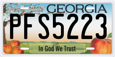 GA license plate PFS5223