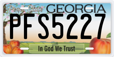 GA license plate PFS5227