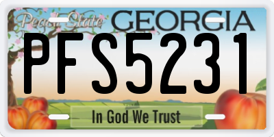 GA license plate PFS5231