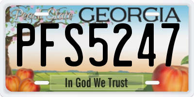 GA license plate PFS5247