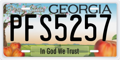 GA license plate PFS5257