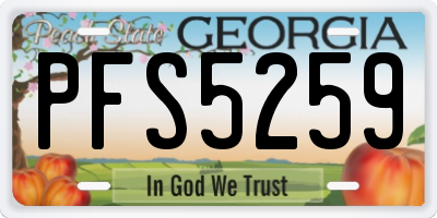 GA license plate PFS5259