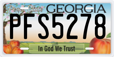 GA license plate PFS5278