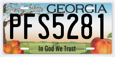 GA license plate PFS5281
