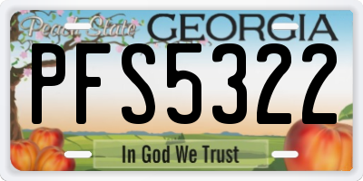 GA license plate PFS5322