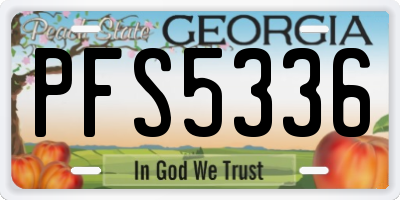 GA license plate PFS5336